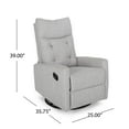thumbnail image 4 of GDF Studio Kimpton Contemporary Fabric Tufted Glider Swivel Pushback Recliner, Light Gray and Black, 4 of 7