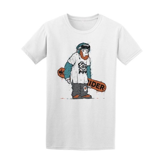 Monkey Cool Snowboarder Tee Men's -Image by Shutterstock