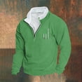 thumbnail image 2 of Fanxing St Patrick'S Day Shirt Men Mens St. Patrick's Day Polo Shirt Lapel Collar Button Up Pullover Mock Neck Long Sleeve Sweatshirt Green,XL Female, 2 of 3