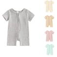 thumbnail image 4 of Ruyang 4th of July Unisex Baby Clothes Baseball Print Zip Up Romper USA Flag Jumpsuit Shorts Independence Day Bodysuit, 4 of 4