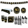 thumbnail image 2 of HILABEE Birthday Party Supplies Anniversaries Serves 16 Guests Disposable Dinnerware 80th, 2 of 8