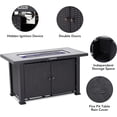 thumbnail image 3 of 44 Inch Propane Fire Pit Table, 50000BTU Rectangle Fire Table with Double-Sided Cover, Separate Storage Space, S/late Tabletop&Hidden Ignition, Companion for Your Garden(Double Door), 3 of 10