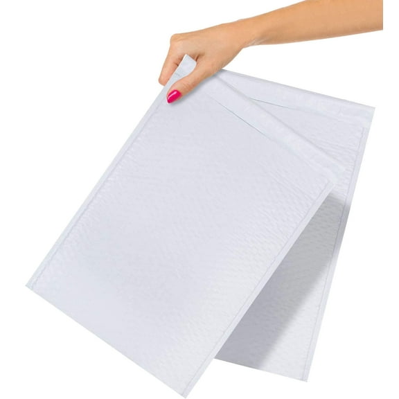 Poly Bubble Mailers Padded 12.5 x 18; White Padded Envelopes Waterproof 50 Pack; Peel and Seal Bubble Envelopes; Self Seal Padded Mailers for Shipping; Packing; and Mailing