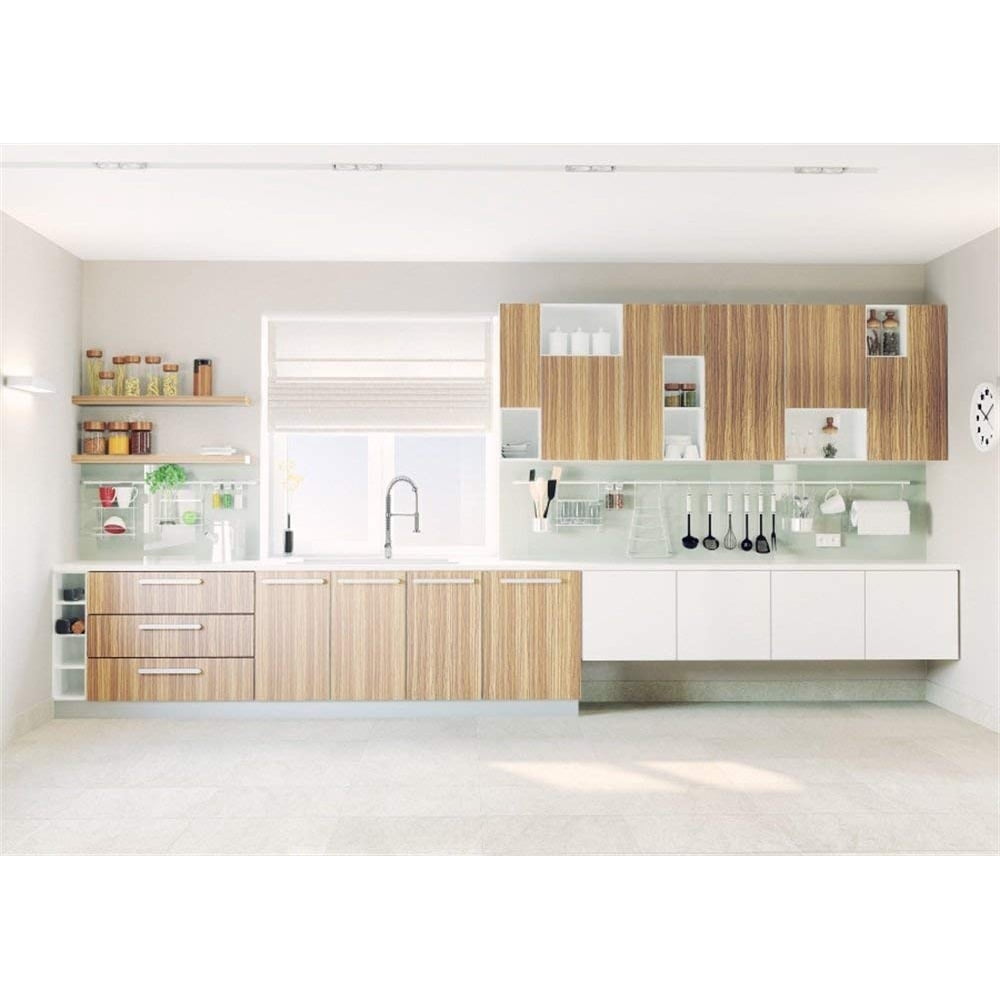 ABPHOTO Polyester 7x5ft Modern Open Kitchen Backdrop European Style