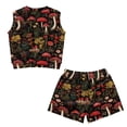 thumbnail image 5 of chaqlin Mushroom Flowers Girls 2 Piece Summer Outfits Kids Shorts Set Round Neck Tank Top and Soft Shorts with Pockets Kids Short Set for 5-14Y, 5 of 7