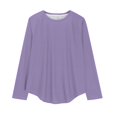 thumbnail image 4 of Tunic Tops, Comdrip Long Sleeve Shirts for Women Crew Neck Casual Fall Fashion Blouses Basic Tops Work Clothes Womens Tunic Tops Purple XL, 4 of 9