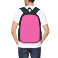 thumbnail image 6 of Large Capacity Backpack 16.5×12.5×5.5in Widened Shoulder Strap Design Main Bag Large Top Handle Belt Adjustable Shoulder Strap Hotpink, 6 of 8