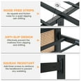 thumbnail image 2 of EastVita Queen Size Rattan Bed Frame with Headboard,Modern Boho Cane Bed,Heavy Duty Steel Slat Support,No Box Spring,Black, 2 of 8
