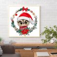 thumbnail image 3 of Búho de Navidad con pintura de diamantes, cuadro decorativo de pared con diamantes de imitación redondos completos Likrtyny Arte deco, 3 of 9
