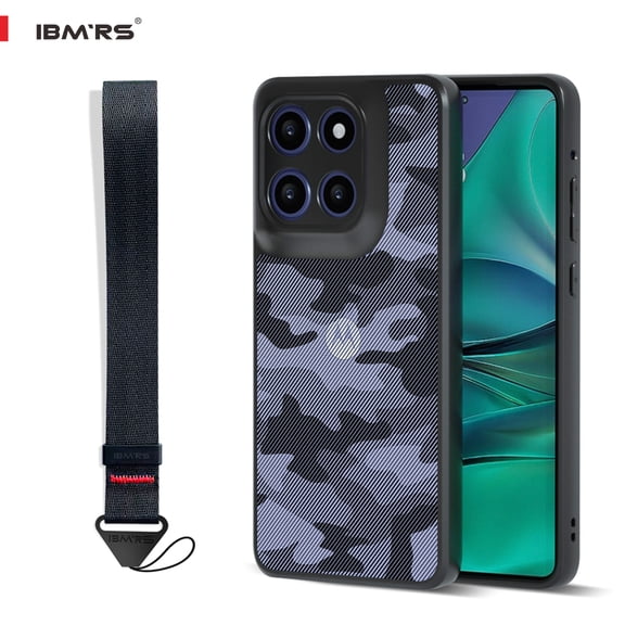 (with Wrist Strap)IBMRS for Motorola Moto Edge 60 Stylus Case [Camo][Shockproof] - IBMRS Matte Cover, Anti-Scratch Protection | with Stylus Slot