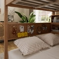 thumbnail image 6 of Leumius Full over Full Bunk Bed with Integrated Shelving, Color-Changing Lights and Pegboard for Boys Girls Brown, 6 of 9