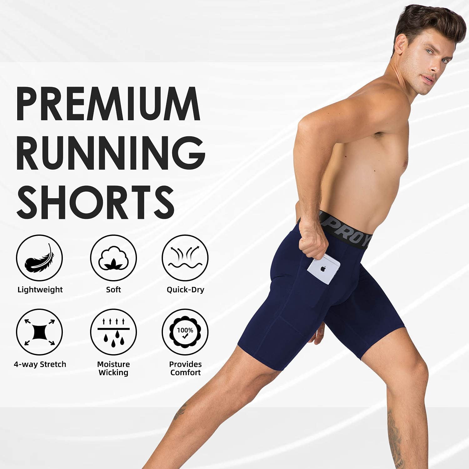 Compression Shorts for Men with Pockets Athletic Running Shorts Sports Mens Underwear Spandex Shorts Workout Yoga Walmart