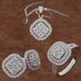 thumbnail image 3 of Three-piece Set Parts Ornament Jewelry Necklace Suit Wedding Engagement Supplies-9-Silver-Product code 3902 9 Silver, 3 of 5