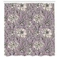 thumbnail image 2 of Ambesonne Aster Shower Curtain, Earth Tones Flower Petals Art, 69"Wx84"L, Purple Grey, 2 of 4