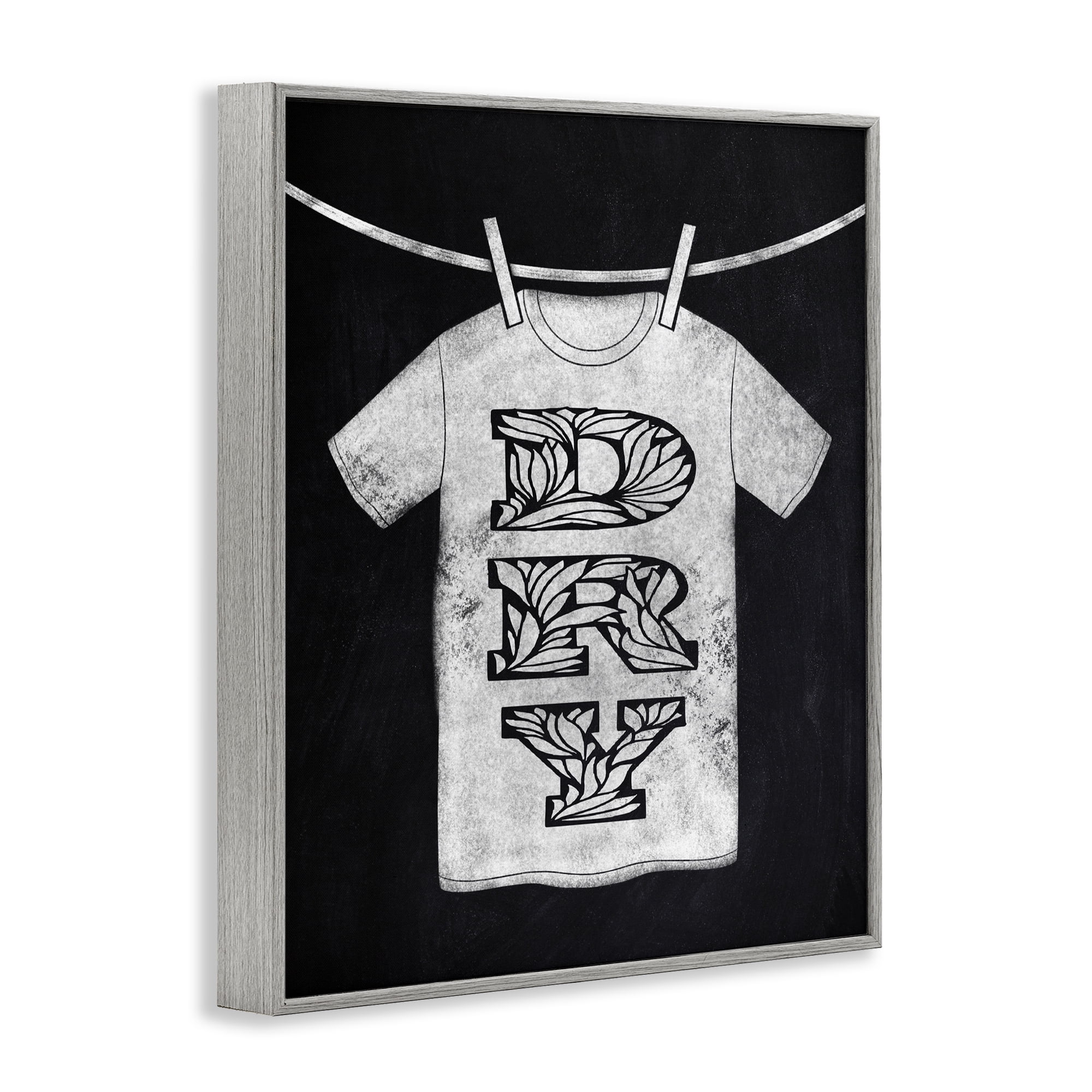 Laundry Dry Ornate Letters Gray Framed Giclee Art, design by Marcus Prime