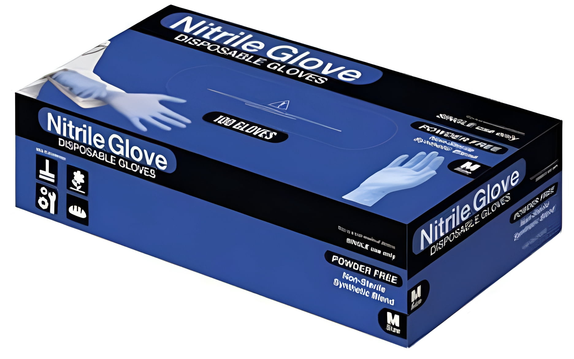 1000 Disposable Blended Nitrile Gloves Powder/Latex Free Synthetic Blend Light Blue Medium