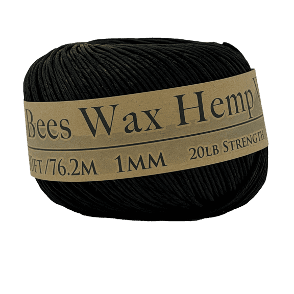 Hemptopia, Beeswax Coated, Black Hemp Twine for Arts & Crafts, 1 Piece
