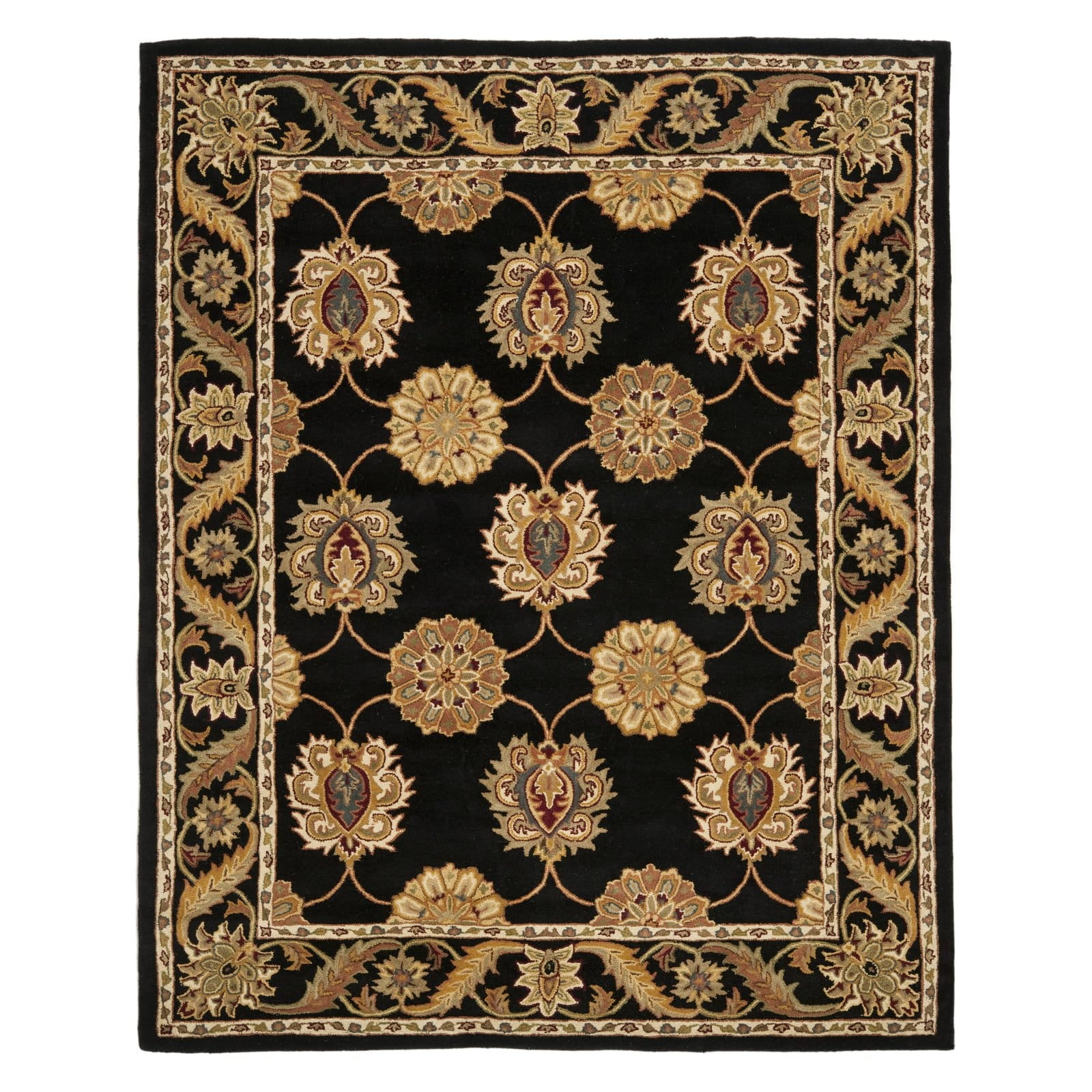 6' 6 x 9' 4 Traditional Chobi Design Handmade Mahal Rug Black ft Wool 6' 6 x 9' 4 Traditional Chobi Design Handmade Mahal Rug Black ft Wool