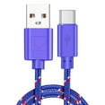 thumbnail image 2 of Deyuer 2-in-1 Fast Charging Multicolor Braided Type-C USB Cable Data Line Cord,Purple 1M, 2 of 8