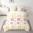 thumbnail image 2 of jejeloiu Cartoon Daisy Floral 7pcs Bedding Comforter Set,Graffiti Loves Pattern Queen Bedding Sets,Colorful Flowers Queen Sheet Sets For Girls Teens,Luxury Bedroom Decor Reversible, 2 of 8