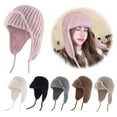 thumbnail image 3 of Warm Knitted Ear Flap Hat Soft Stretchable Winter Beanie Skull, 3 of 7