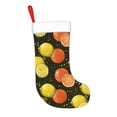 thumbnail image 2 of Balery Orange Lemon Pattern Christmas Stockings with Initials, 18" Large Knit Christmas Stocking,Xmas Stocking for Kids, Holiday and Family Stocking, 2 of 7