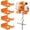 Orange, variant on Weedeater Hanger, 4 Pack Grass String Trimmer Rack, Heavy Duty Metal Weed Eater Holder Wall Mount Save Space, Garden Storage and Organize Tools rack Loads 25lbs, Utility Hooks for Garage