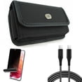 thumbnail image 1 of 10ft Long USB-C Cable & Privacy Screen Protector & Case Belt Clip for Samsung Galaxy S22 (6.1") - PD Fast Charger Cord Power & TPU Film Fingerprint Works & Rugged Holster Accessory Bundle, 1 of 14