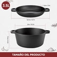 thumbnail image 2 of 2 En 1 Olla Holandesa Hierro Fundido con Tapa  Tecnología Antiadherente   Mango Y Almohadilla de Silicona, Horno Holandés de Hierro Fundido Espesado, Apto para Varias Estufas, para Saltear Y Freír, 2 of 2