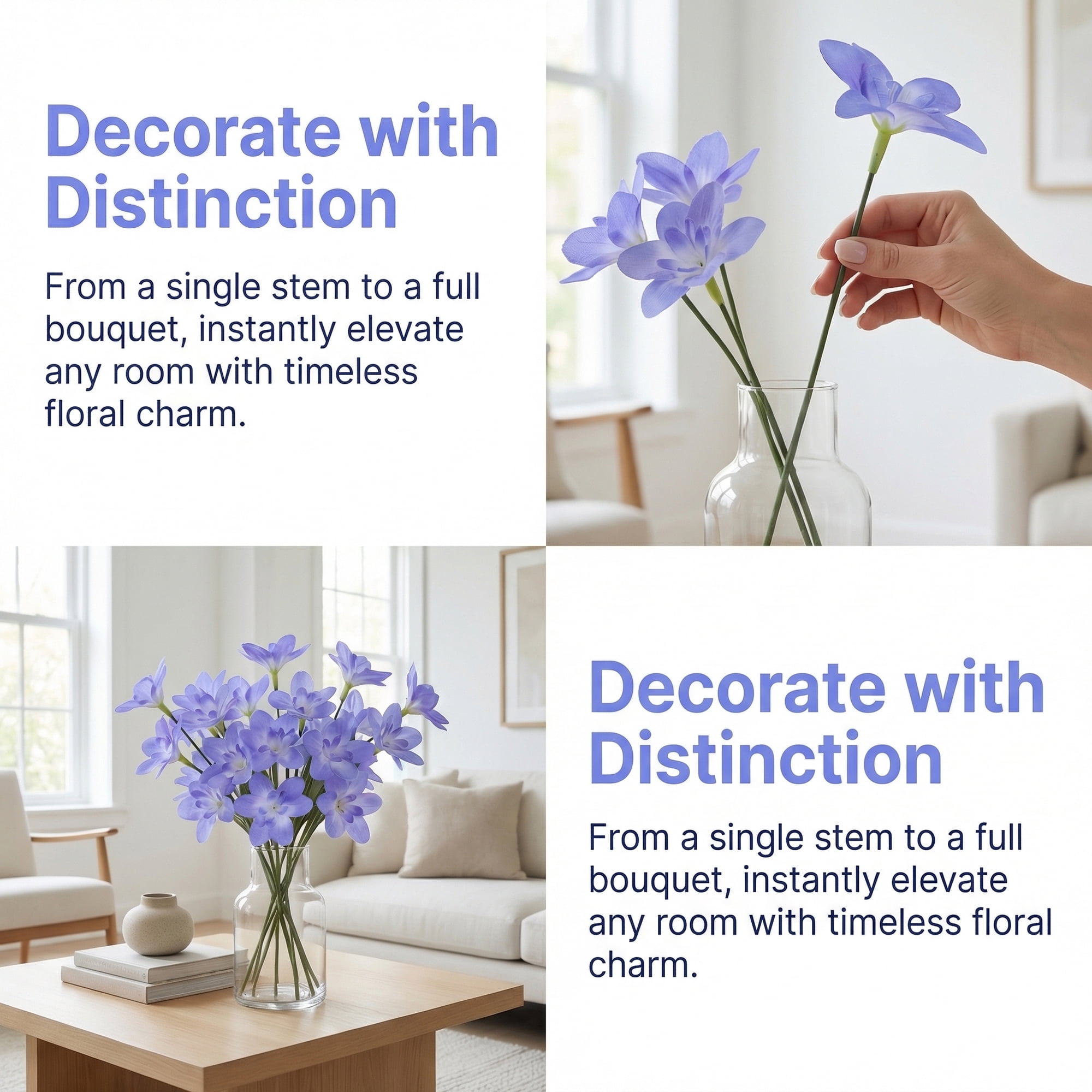 Unique Bargains Artificial Orchid Flowers Detachable HeadsSilk Phalaenopsis Blue 5.9 in