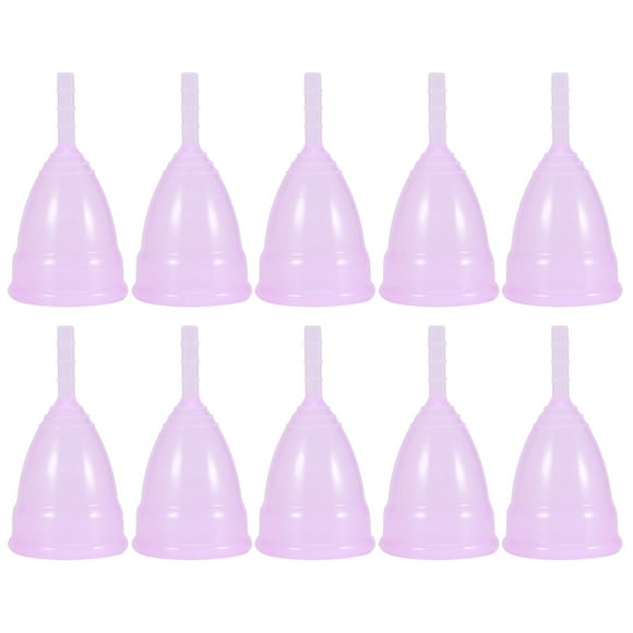 Copa menstrual de silicona reutilizable para mujer, 10 unidades, color rosa