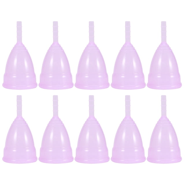 Copa menstrual de silicona reutilizable para mujer, 10 unidades, color rosa