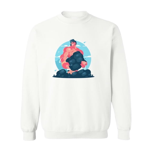Strong Muscular Guy Design Sweatshirt Men -Image by Shutterstock, Male 5X-Large