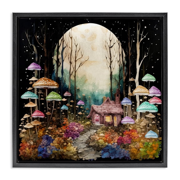 Stupell Industries Eclectic Black Floating Frame Canvas Art, 18 x 18, by Sasha