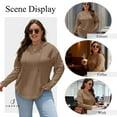 thumbnail image 5 of SHEWIN Sweatshirt for Women Plus Size Hooded Sweatshirts Fleece Sweatshirt V Neck Drawstring Long Sleeve Hoodie Pullover Tops for Fall 2025 Brown 2X, 5 of 9