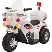 MSYMY Kids Motorcycle Ride-on Electric Motorcycle for Kids with Music & Horn Buttons, Stable 3-Wheel Design, & Rear Storage Space, White