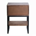 thumbnail image 3 of 22 Inch Bedside Table Nightstand, Mango Wood, Metal, Natural Brown, Black- Saltoro Sherpi, 3 of 5