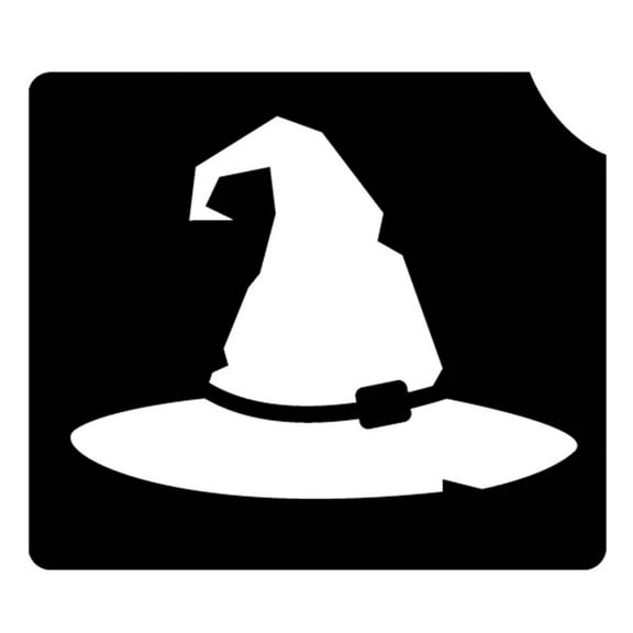 Art Factory Glitter Tattoo Stencil - Witch Hat (5/pack), Temporary Tattoo Template for Kids Adults, Face Paint Stencil Body Art Stencil, Stencil for Face Painting, Party, Halloween,2.5'' x 2.25''