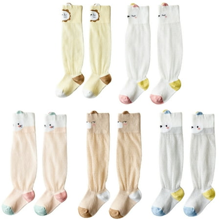

Newborn Knee High Socks - Decorative 5 Pairs Mesh Cute Toddlers Socks Baby Socks