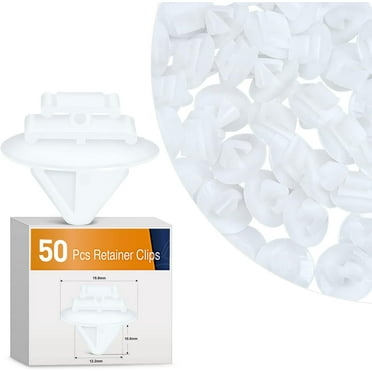 GOOACC 50Pcs Rear Door Body Side Moulding Clips for Jeep Renegade 2015-2020 Fiat Chrysler 68241251AA 68241251-AA White Nylon Wheel Opening Moulding Clip Fits into 9mm Hole