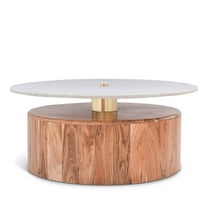 Meridian Furniture Stonewood Acacia Wood Coffee Table