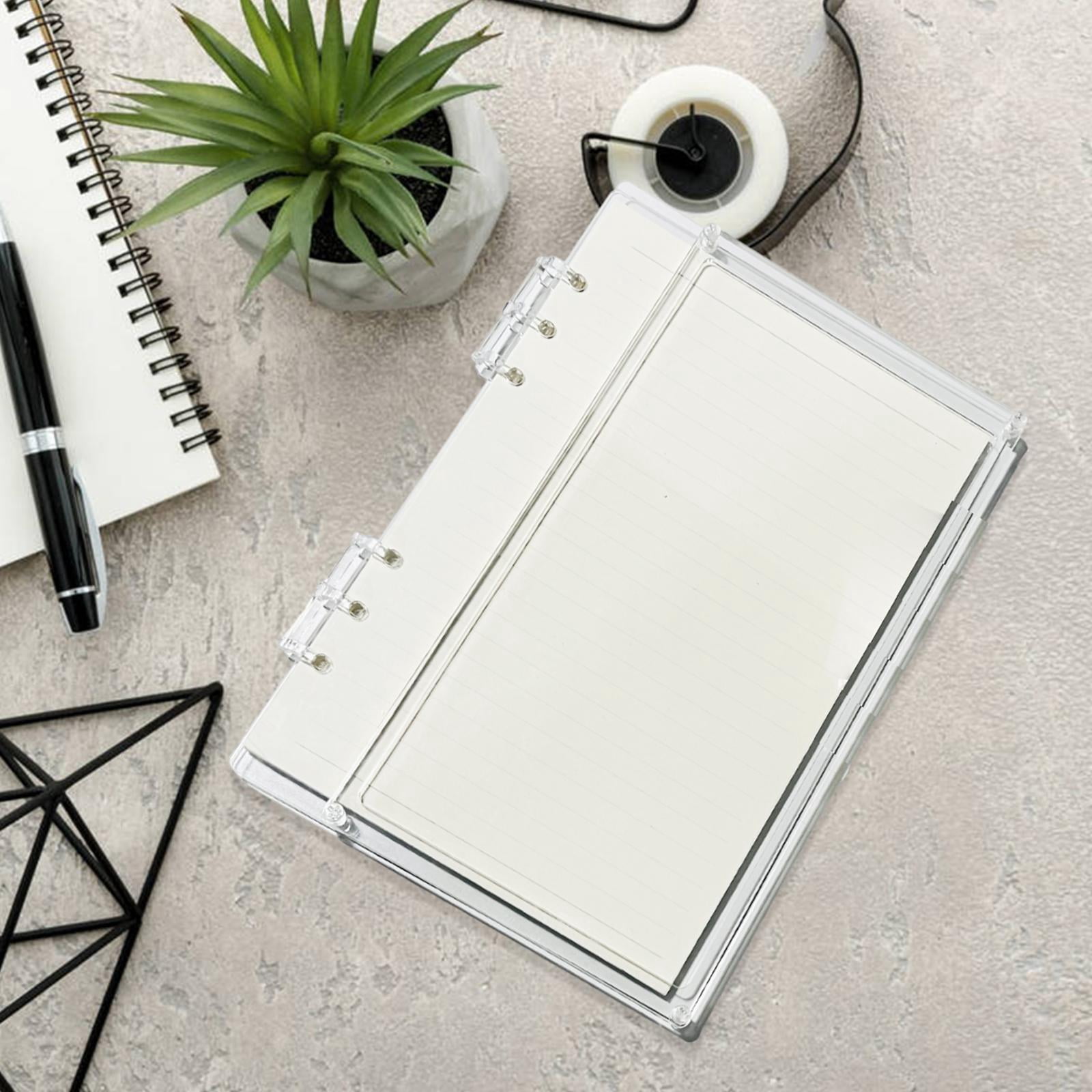 FVDPWYE Loose Page Diary Book 6 Ring Writing Paper Refill Clear Cover A5/A7 Notebook for A5 Clear
