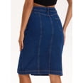 thumbnail image 4 of DARING DIVA Women's Denim Pockets Knee Length Jean Skirts XX-Large Deep Blue, 4 of 7