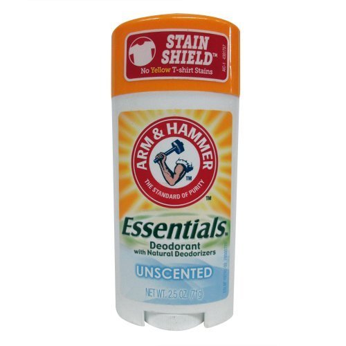 Arm & Hammer Essentials Natural Deodorant, Unscented 2.5oz, 4 Pack