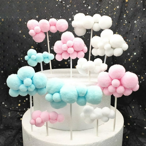 Walbest Clouds Shape Cake Topper, Non-stick Colorful Cloud Cake Topper for Kid Birthday Baby Shower Wedding Party, Baking Cake Decoration Supplies