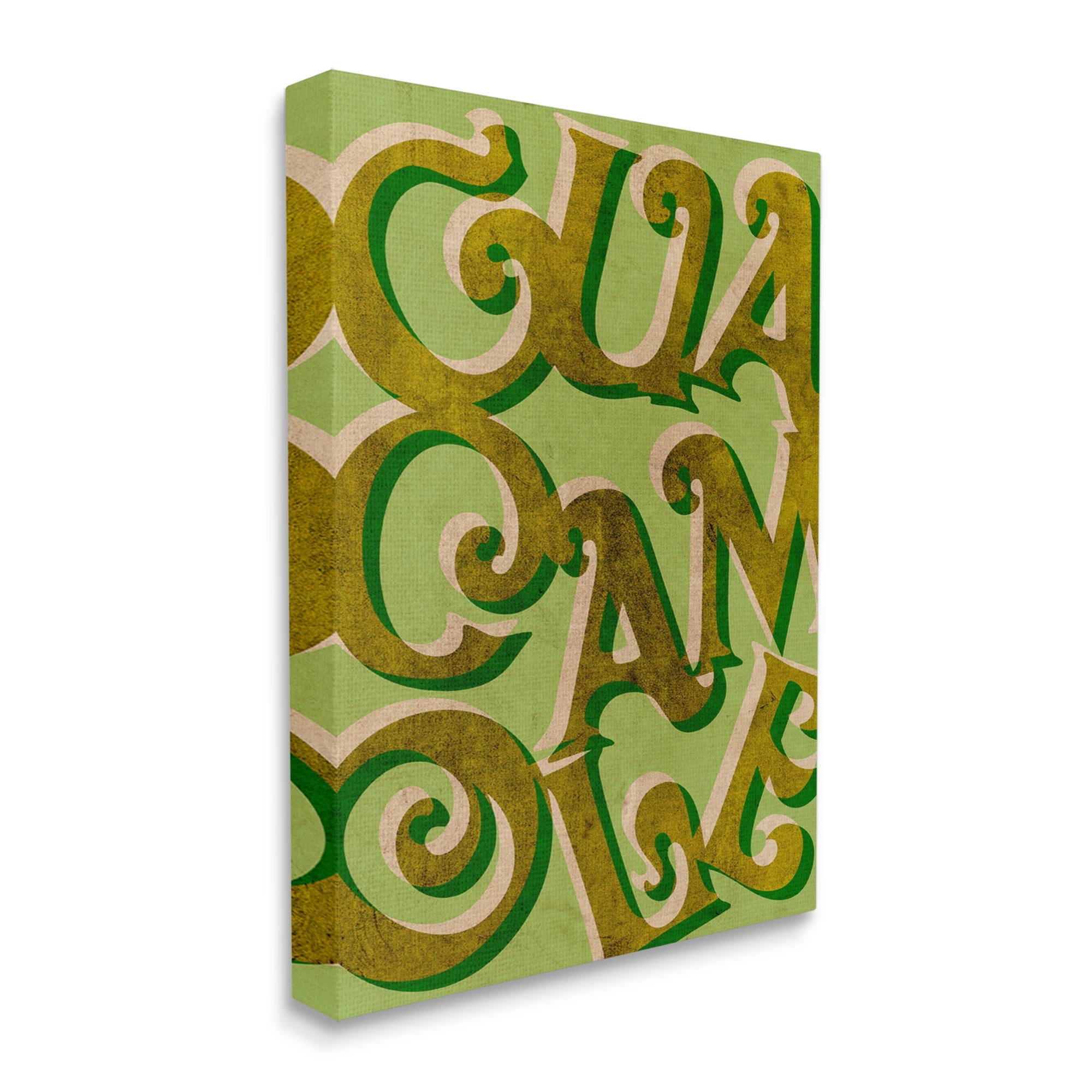 Stupell Industries Whimsical Guacamole Typography Layered Lettering Kitchen Sign Graphic Art Gallery Wrapped Canvas Print Wall Art, Design by Daphne Polselli