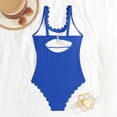 thumbnail image 6 of VISALY Womens Two Piece Ribbed Tankini Swimsuits Scalloped Tankini Tops with Bottoms Tummy Control Bathing Suits Strappy Square Neck Bathing Suits Modest Beach Summer 2026 Swim Suits Blue Xl, 6 of 7