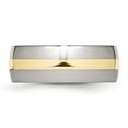 thumbnail image 3 of Primal Steel Stainless Steel and 14k Yellow Inlay 8mm Polished Band, 3 of 7