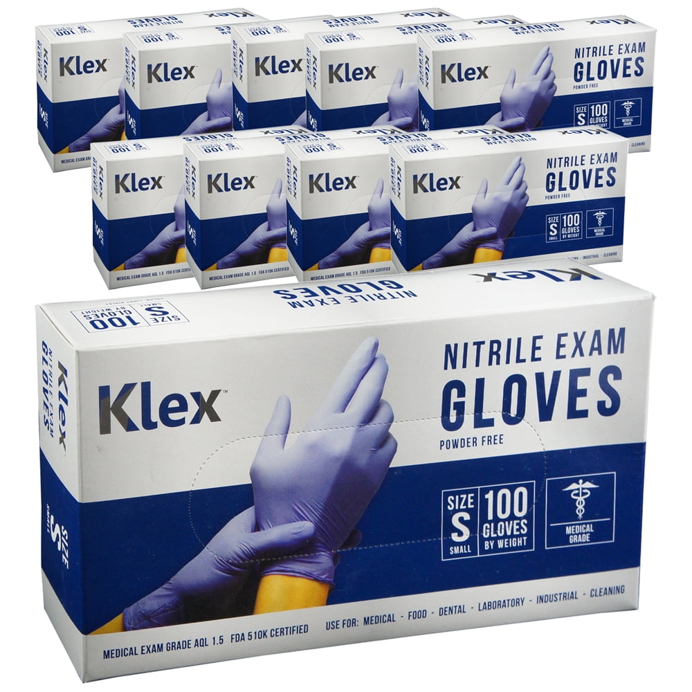 Buy Klex Nitrile Medical Exam Gloves 3.5 Mil Powder & Latex Free Food