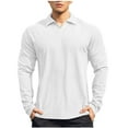 thumbnail image 2 of Golf Shirts for Men Long Sleeve T-Shirts with Collar Mens Casual Solid Color Pullover Slim-Fit Basic Athletic Workout Tees Tops, 2 of 3
